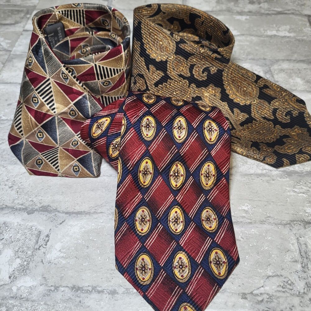 Mens Robert Talbott Studio  Silk Necktie Lot of 3 Vintage 90's